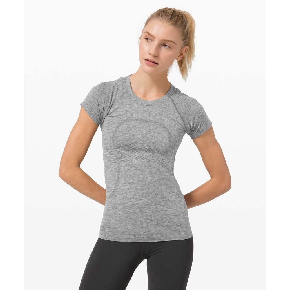 Lululemon Swiftly Tech Short Sleeve Crew 2.0 Heathered Slate Gray Size 10